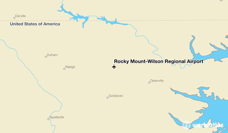 Rocky Mount-Wilson Regional Airport location on a map