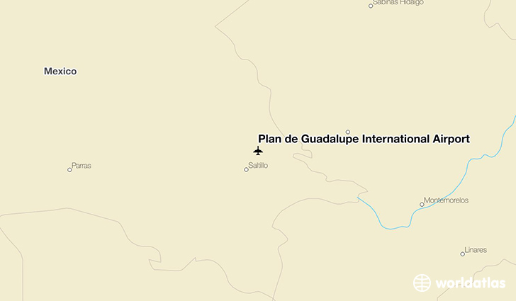 Plan de Guadalupe International Airport location on a map