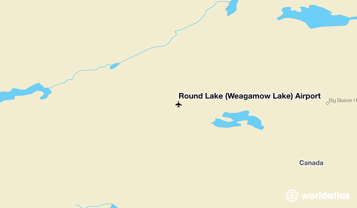Round Lake (Weagamow Lake) Airport location on a map