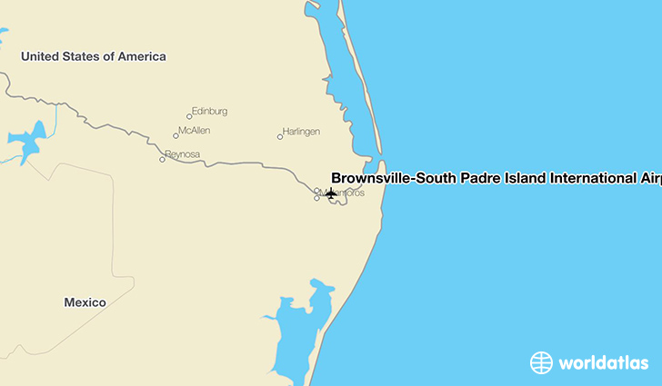 Brownsville-South Padre Island International Airport location on a map
