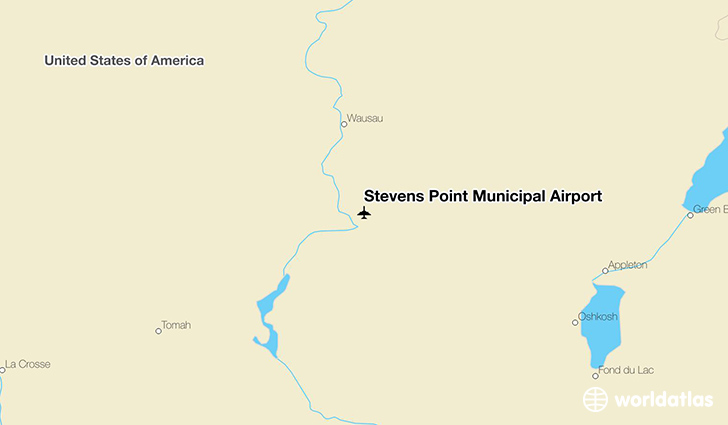 Stevens Point Municipal Airport location on a map