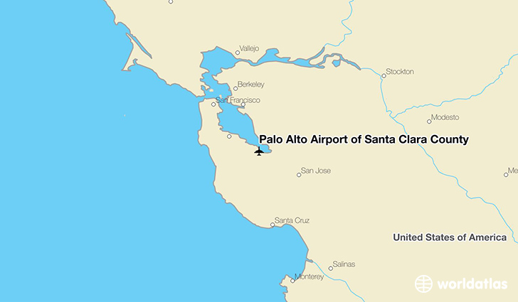 Palo Alto Airport of Santa Clara County location on a map