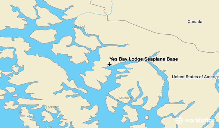 Yes Bay Lodge Seaplane Base location on a map
