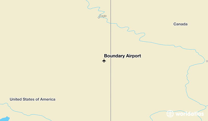 Boundary Airport location on a map