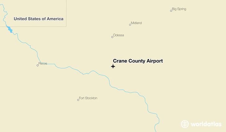 Crane County Airport location on a map