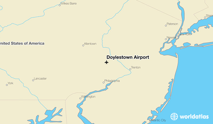 Doylestown Airport location on a map
