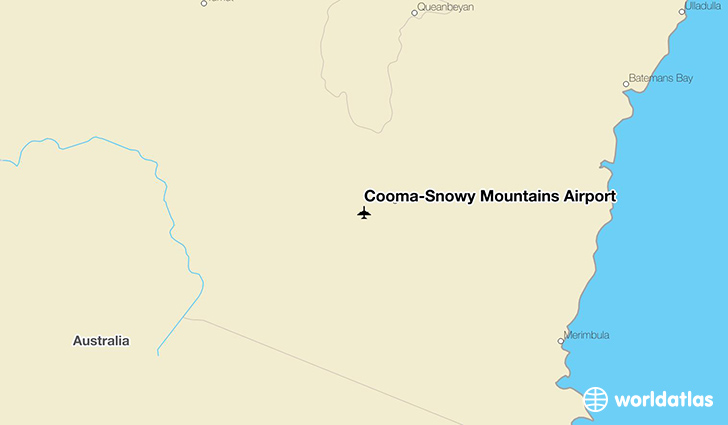 Cooma–Snowy Mountains Airport location on a map
