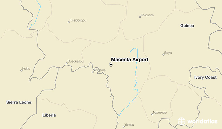 Macenta Airport location on a map