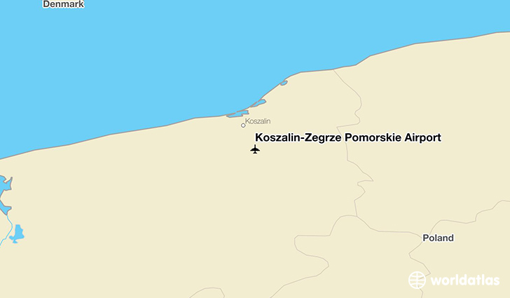 Koszalin-Zegrze Pomorskie Airport location on a map