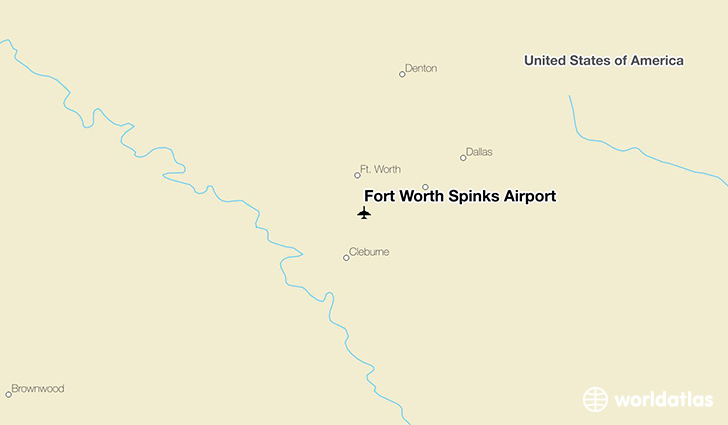 Fort Worth Spinks Airport location on a map