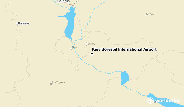 Kiev Boryspil International Airport location on a map