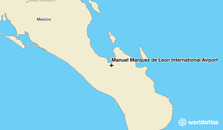 Manuel Márquez de León International Airport location on a map