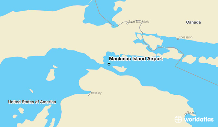 Mackinac Island Airport location on a map
