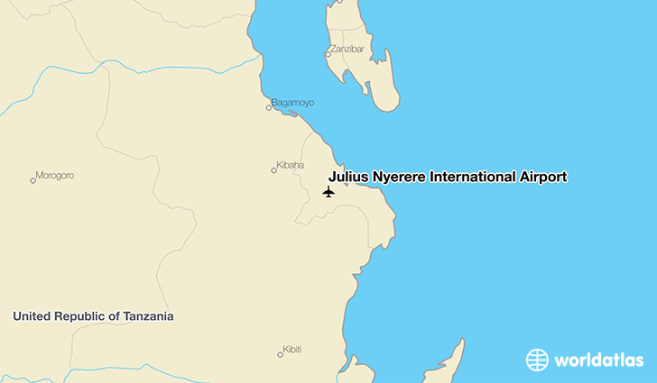 Julius Nyerere International Airport location on a map