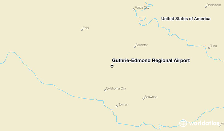Guthrie–Edmond Regional Airport location on a map