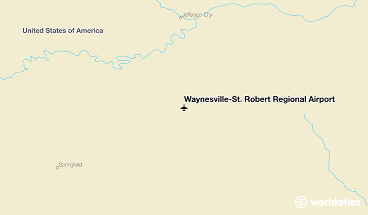 Waynesville-St. Robert Regional Airport location on a map