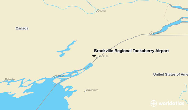 Brockville Regional Tackaberry Airport location on a map