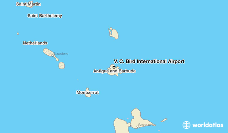 V. C. Bird International Airport location on a map