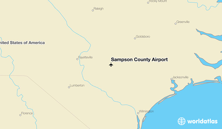 Sampson County Airport location on a map