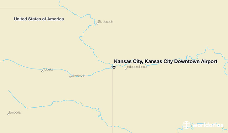 Kansas City, Kansas City Downtown Airport location on a map