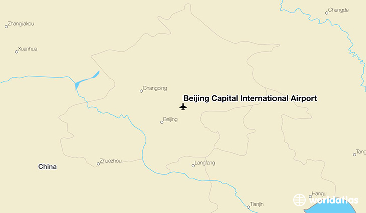 Beijing Capital International Airport location on a map