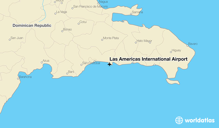 Las Américas International Airport location on a map