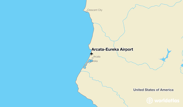 Arcata-Eureka Airport location on a map