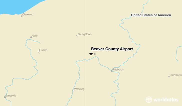 Beaver County Airport location on a map