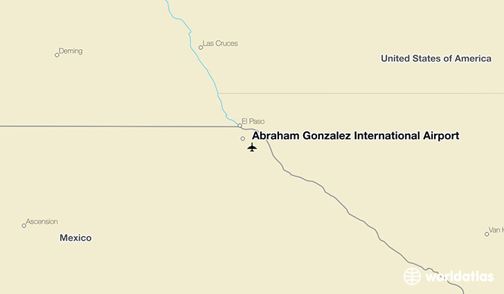 Abraham González International Airport location on a map