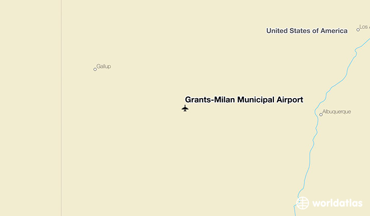 Grants-Milan Municipal Airport location on a map