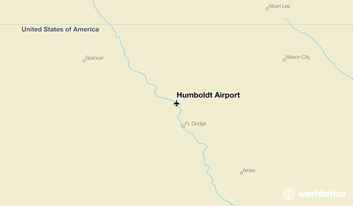 Humboldt Airport location on a map