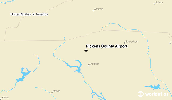 Pickens County Airport location on a map