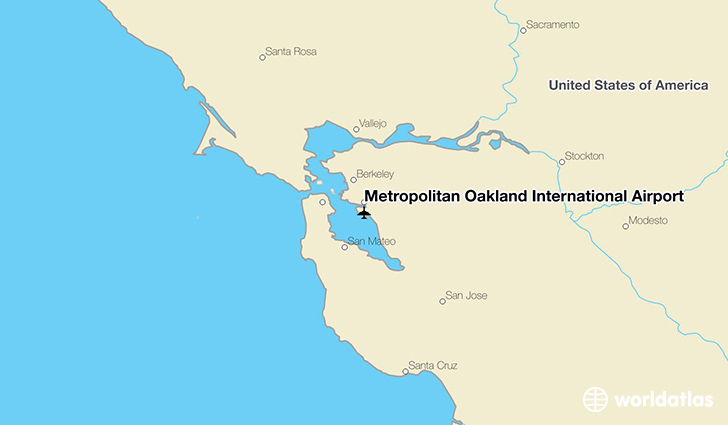 Metropolitan Oakland International Airport location on a map