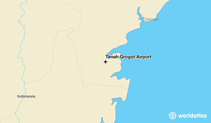 Tanah Grogot Airport location on a map