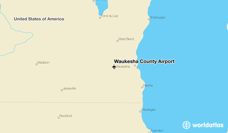 Waukesha County Airport location on a map