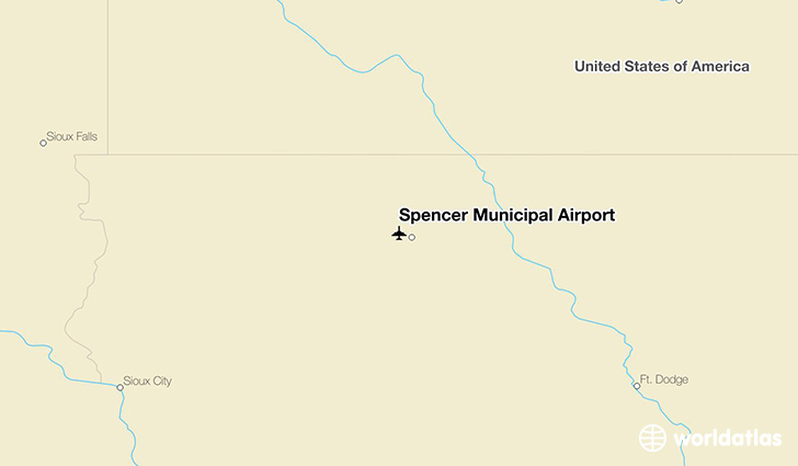 Spencer Municipal Airport location on a map