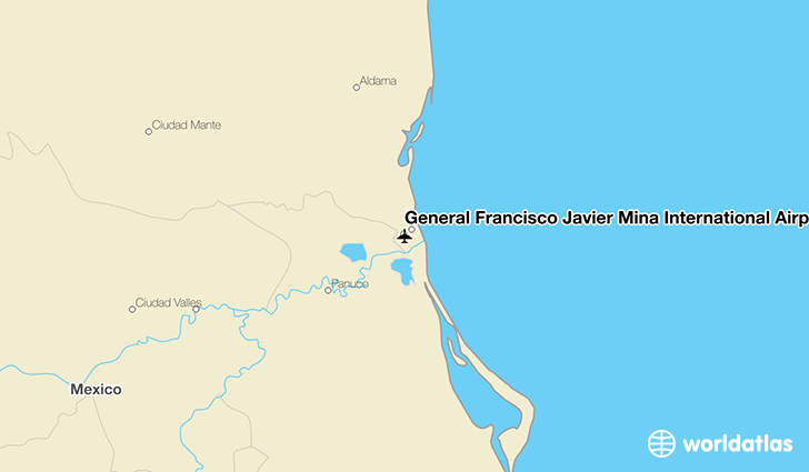 General Francisco Javier Mina International Airport location on a map