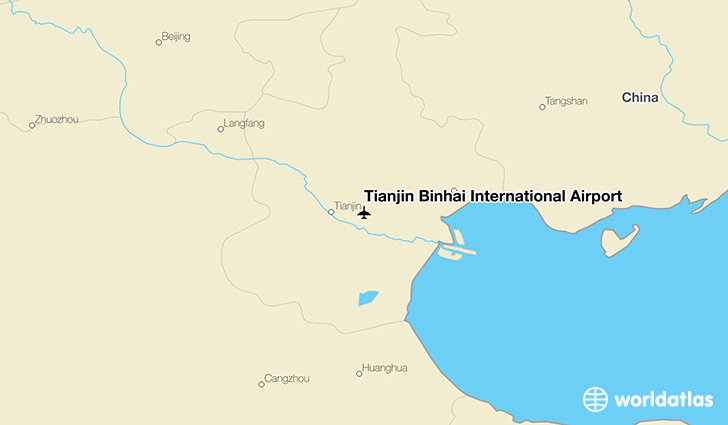 Tianjin Binhai International Airport location on a map