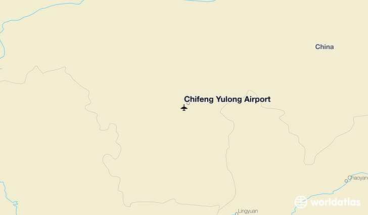 Chifeng Yulong Airport location on a map