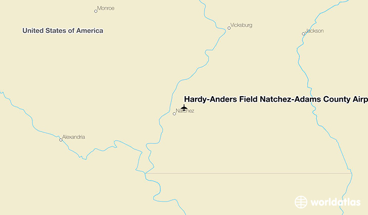 Hardy-Anders Field Natchez-Adams County Airport location on a map