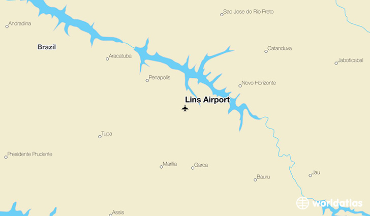 Lins Airport location on a map