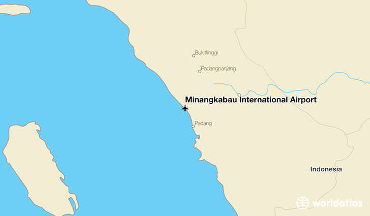 Minangkabau International Airport location on a map