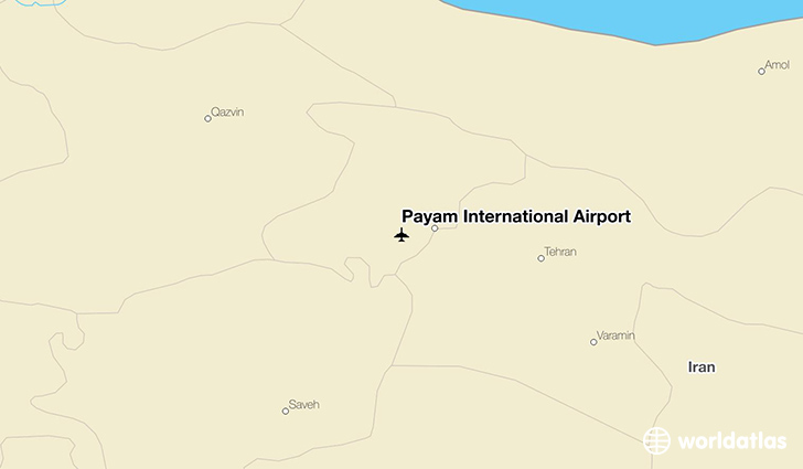 Payam International Airport location on a map