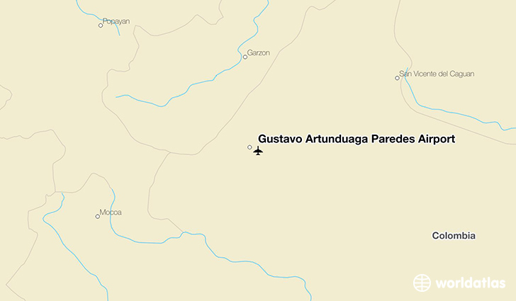 Gustavo Artunduaga Paredes Airport location on a map