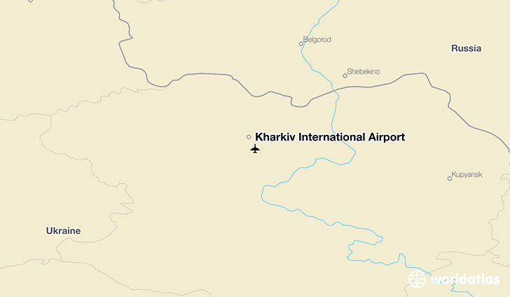 Kharkiv International Airport location on a map