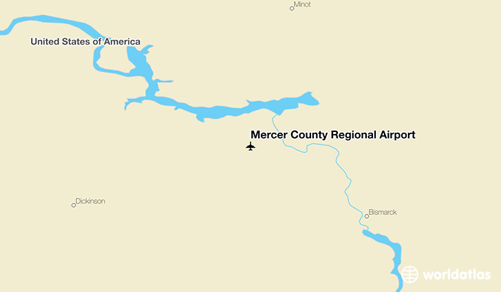 Mercer County Regional Airport location on a map