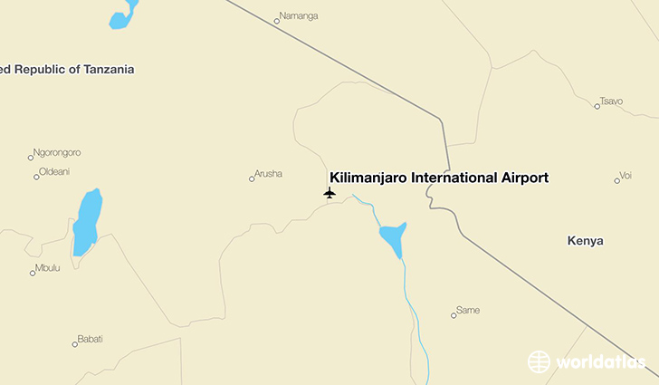Kilimanjaro International Airport location on a map
