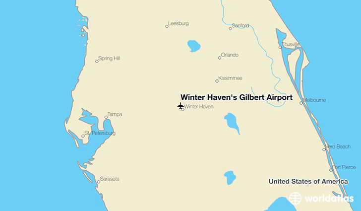 Winter Haven's Gilbert Airport location on a map