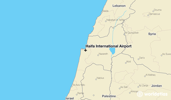Haifa International Airport location on a map