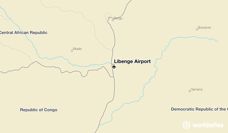 Libenge Airport location on a map